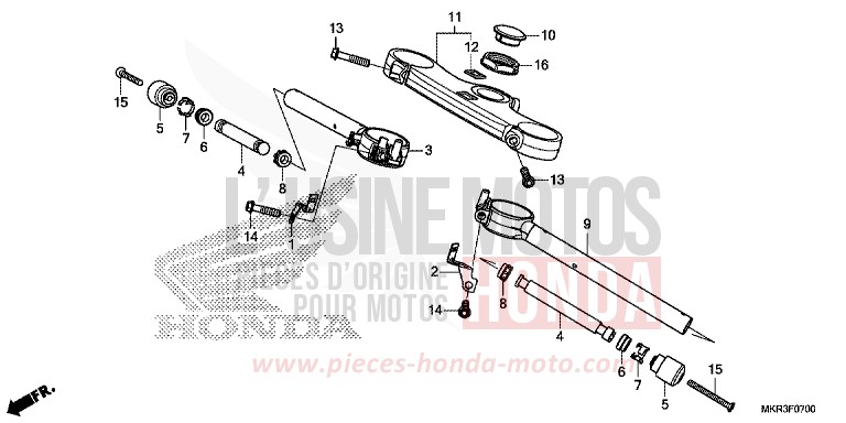 TUYAU DE GUIDON/PONT SUPERIEUR von CBR1000RR SP SP1 SP2 GRAND PRIX RED (R380) von 2020
